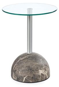 Lerakóasztal, 40 cm, szürke márvány / átlátszó - PERVENCHE