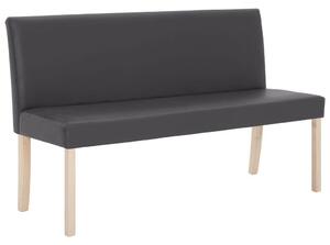 VidaXL Szürke Műbőr Pad - 140 cm