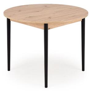 Kihúzható étkezőasztal, 102-142 cm, asztallap: artisan tölgy, lábak: fekete - TOURNIQUET