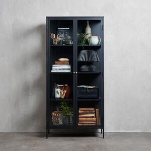 Fekete fém tálalószekrény 90x190 cm Carmel – Unique Furniture