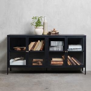 Fekete fém tálalószekrény 170x85 cm Carmel – Unique Furniture