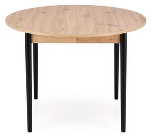Kihúzható étkezőasztal, 102-142 cm, asztallap: artisan tölgy, lábak: fekete - TOURNIQUET