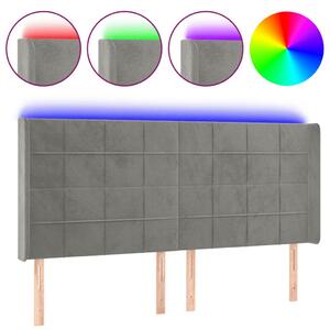 Bársony LED Fejtámla - Világosszürke - 203cm