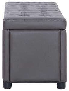 Praktikus Műbőr Tárolós Zsámoly - Szürke - 87,5 cm