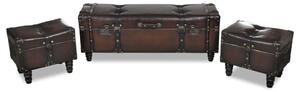 Elegáns Barna Tárolópad Szett - 3 részes