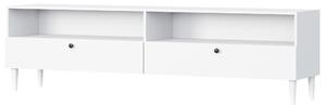 TV állvány polccal és szekrényekkel DULLUM 200x58cm, fehér