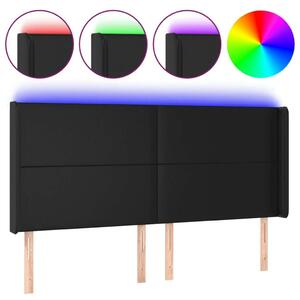 VidaXL LED-es Fejtámla - Fekete Műbőr - 203cm