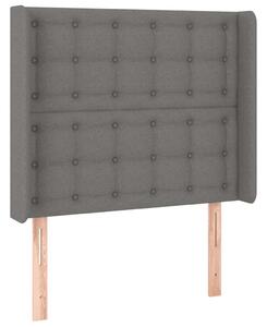 LED-es Ágyfejtámla - Sötétszürke Szövet - 103x16x118/128cm