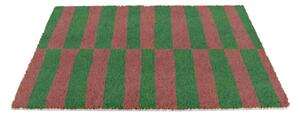 Kókuszrost lábtörlő 40x60 cm Pink & Green Half Stripes – Artsy Doormats