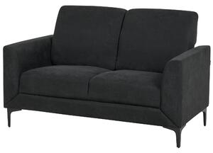 Kétszemélyes fekete kárpitozott kanapé FENES