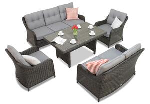 Garden Point Toledo Apetito 7 technorattán kerti bútorok, antracit
