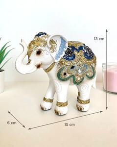 Elefánt szobor - Fehér - 13 cm