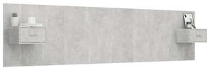 Modern Ágyfejtámla Éjjeliszekrényekkel - Beton Szürke - 240cm