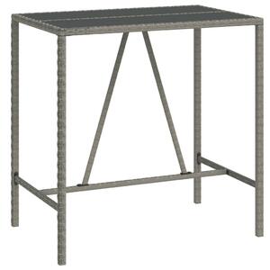Polyrattan Bárasztal - Szürke - 110x70x110 cm