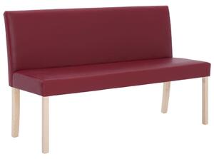 Modern Műbőr Pad - 140 cm - Vörösbor