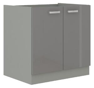 Z0ND0 Alsó konyhaszekrény 80 D 2F BB Pleitton (fényes szürke). 1015561