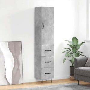 VidaXL Magas Szekrény - Beton Szürke - 180 cm