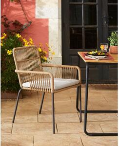 Samt acélszerkezetű és kötélhúrozású kerti szék - Kave Home