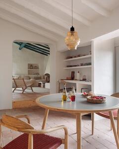 Nina eukaliptuszfa kerti étkezőasztal beton asztallappal, 120 cm ⌀ - Kave Home