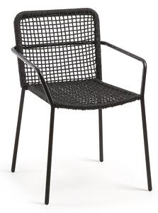 Bomer fekete acélszerkezetű kerti szék - Kave Home