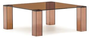 Barna üveg dohányzóasztal 85x85 cm Adularia – Kave Home