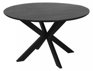Ebédlő asztal mango fém 130x130x76 fekete