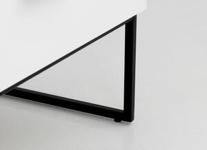 Mello fehér komód fekete fém lábakkal, magasság 123 cm - Tenzo