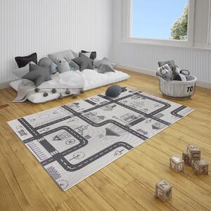 City krémszínű szőnyeg gyerekeknek, 80x150 cm - Ragami