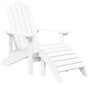 HDPE Adirondack Kerti Szék Lábtartóval - Fehér - 2 db