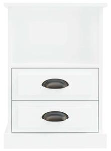 Elegáns Éjjeliszekrény Szett - 2 db - Magasfényű Fehér - 43x36x60 cm