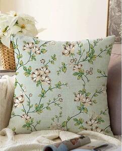 Blooming zöld pamut keverék párnahuzat, 55 x 55 cm - Minimalist Cushion Covers