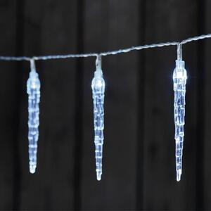 EMOS karácsonyi elemes jégcsap fényfüzér 0,6W 10db hideg fehér LED 1,35+0,3m időzítővel