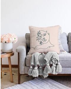 Chenille világosbézs pamut keverék párnahuzat, 55 x 55 cm - Minimalist Cushion Covers