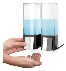 Clevek Double Dispenser öntapadós fekete dupla fali szappanadagoló - Compactor