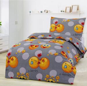 Deluxe Smile szürke pamut ágyneműhuzat 200x140cm+90x70cm TiaHome