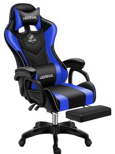Likeregal 920 masszázs gamer szék lábtartóval kék (LI-SW110BL)
