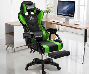 Likeregal 920 masszázs gamer szék lábtartóval zöld (ZO-SW110ZO)