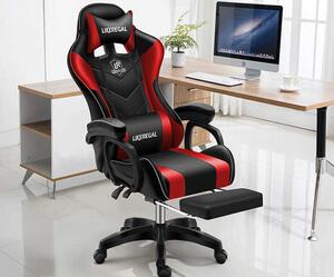 Likeregal 920 masszázs gamer szék lábtartóval piros (LI-SW110PI)