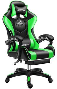 Likeregal 920 masszázs gamer szék lábtartóval zöld (ZO-SW110ZO)