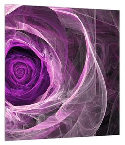 Modern kép lila rózsával (30x30 cm)