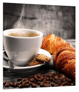 Kávé és a croissant kép (30x30 cm)