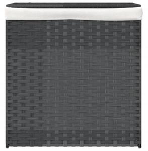VidaXL szürke polyrattan szennyeskosár 2 rekesszel 53x33x57 cm