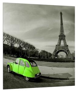 Eiffel torony és a zöld autó kép (30x30 cm)