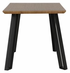 KONDELA Étkezőasztal, tölgy/fekete, 140x80 cm, PEDAL