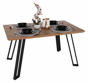 KONDELA Étkezőasztal, tölgy/fekete, 140x80 cm, PEDAL