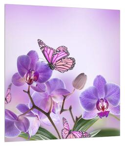 Lepke az orchideán (30x30 cm)