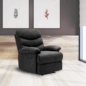 KONDELA Állítható masszázs fotel, fekete bársony anyag, LAMBERT
