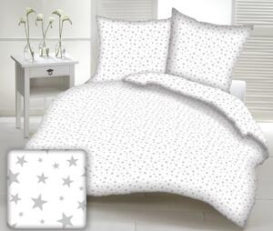 Csillag szürke pamut ágyneműhuzat TiaHome - 1x párna 65x45cm, 1x paplan 130x90cm
