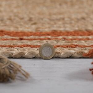 Istanbul barna-narancssárga juta szőnyeg, ⌀ 150 cm - Flair Rugs