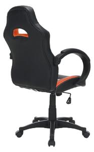 KONDELA Irodai szék, textilbőr fekete/narancssárga, NELSON